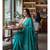 Teal fancy cotton handloom saree with blouse piece for women