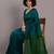 Teal fancy cotton handloom saree with blouse piece for women