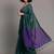 Teal & violet fancy cotton handloom saree with blouse piece for women