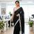 White & black fancy cotton handloom saree with blouse piece for women