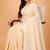White & cream fancy cotton handloom saree with blouse piece for women