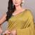 Yellow & steel fancy cotton handloom saree with blouse piece for women