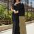Black fancy cotton handloom saree with blouse piece for women