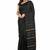 Black fancy cotton handloom saree with blouse piece for women