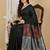 Black fancy cotton handloom saree with blouse piece for women