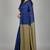 Blue & golden fancy cotton handloom saree with blouse piece for women