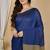Blue & golden fancy cotton handloom saree with blouse piece for women