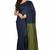 Blue & green fancy cotton handloom saree with blouse piece for women