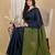 Blue & green fancy cotton handloom saree with blouse piece for women