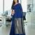 Blue fancy cotton handloom saree with blouse piece for women