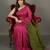 Green & pink fancy cotton handloom saree with blouse piece for women