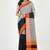 Charcoal fancy cotton handloom saree with blouse piece for women