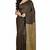 Coffee & cream fancy cotton handloom saree with blouse piece for women
