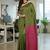 Green & pink fancy cotton handloom saree with blouse piece for women
