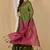Green & pink fancy cotton handloom saree with blouse piece for women