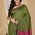 Green & pink fancy cotton handloom saree with blouse piece for women