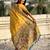 Yellow soft silk baluchari zari meena weaving saree with matching blouse piece