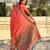 Orange soft silk baluchari zari meena weaving saree with matching blouse piece
