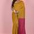 Mustered & Pink fancy cotton handloom saree with blouse piece for women