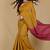 Mustered & Pink fancy cotton handloom saree with blouse piece for women
