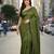 Green fancy cotton handloom saree with blouse piece for women