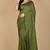 Green fancy cotton handloom saree with blouse piece for women