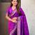 Purple soft silk baluchari zari meena weaving saree with matching blouse piece