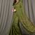 Green fancy cotton handloom saree with blouse piece for women