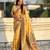 Yellow soft silk baluchari zari meena weaving saree with matching blouse piece