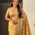 Yellow soft silk baluchari zari meena weaving saree with matching blouse piece