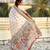 White soft silk baluchari zari meena weaving saree with matching blouse piece