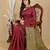 Maroon & golden fancy cotton handloom saree with blouse piece for women