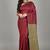Maroon & golden fancy cotton handloom saree with blouse piece for women