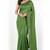 Green fancy cotton handloom saree with blouse piece for women