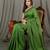 Green fancy cotton handloom saree with blouse piece for women