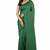 Green fancy cotton handloom saree with blouse piece for women