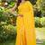 Yellow fancy cotton handloom saree with blouse piece for women