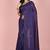 Purple fancy cotton handloom saree with blouse piece for women