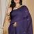 Purple fancy cotton handloom saree with blouse piece for women