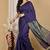 Purple fancy cotton handloom saree with blouse piece for women