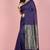 Purple fancy cotton handloom saree with blouse piece for women