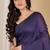 Purple fancy cotton handloom saree with blouse piece for women
