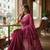 Pink fancy cotton handloom saree with blouse piece for women