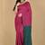 Pink fancy cotton handloom saree with blouse piece for women