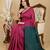 Pink fancy cotton handloom saree with blouse piece for women