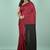 Red & black fancy cotton handloom saree with blouse piece for women
