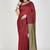 Red fancy cotton handloom saree with blouse piece for women