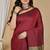 Red fancy cotton handloom saree with blouse piece for women
