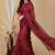 Red fancy cotton handloom saree with blouse piece for women