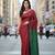 Red fancy cotton handloom saree with blouse piece for women